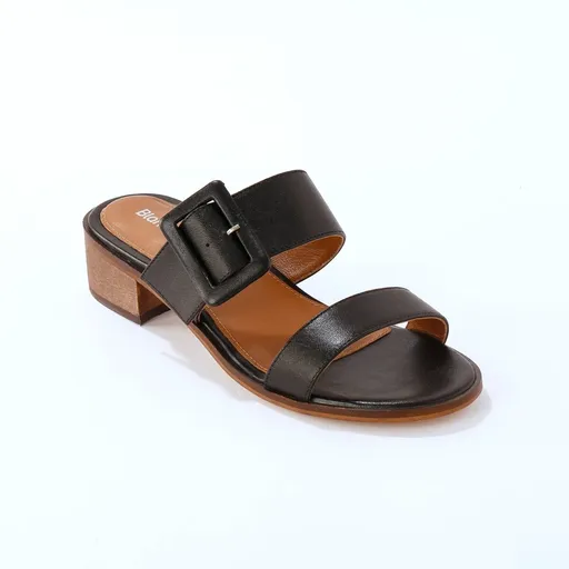 Papuci din piele cu toc