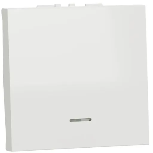 Intrerupator 16A 2 module cu indicator luminos Schneider Noua Unica NU326118N, alb