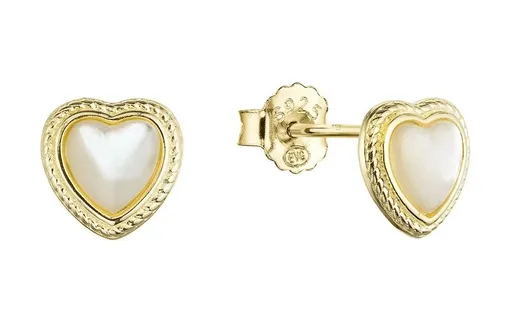 Evolution Group - Pavona Cercei în formă de inimă, placați cu aur, cu sidef 11433.1