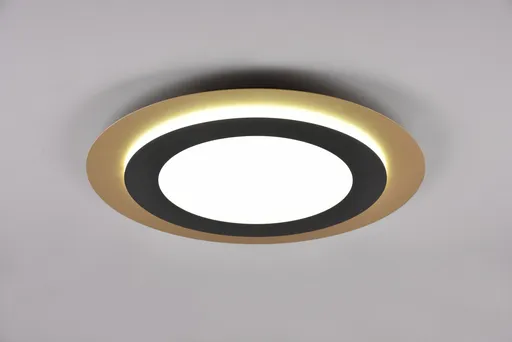 Plafoniera Morgan, TRIO, 45x4.2 cm, 42W, 1x SMD, metal, negru/auriu