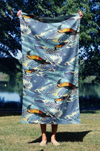 Prosop de plaja, L'essentiel Maison, Tropic 70, 70x130 cm, Multicolor