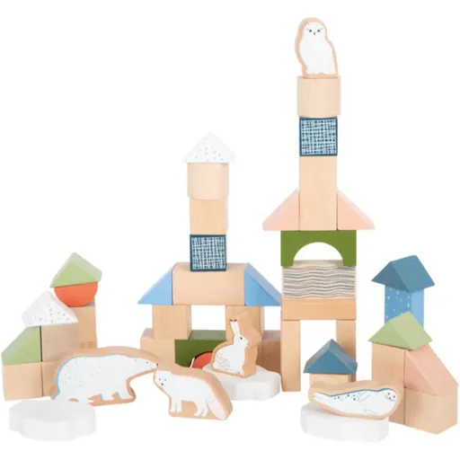 Small foot Wooden Building Blocks Dino cuburi din lemn 12 m+ 20 buc