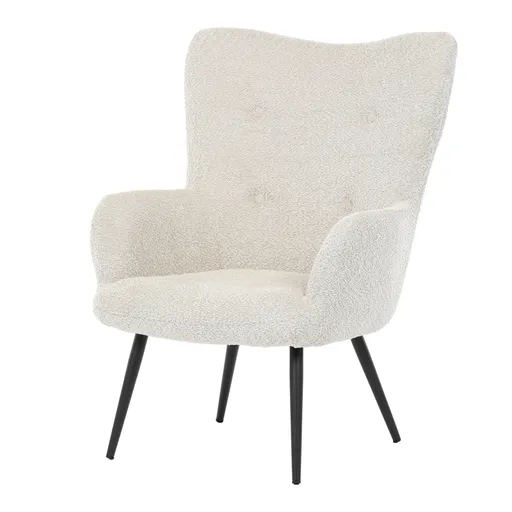 Fotoliu cu spătar înalt CRM2, crem, crem deschis