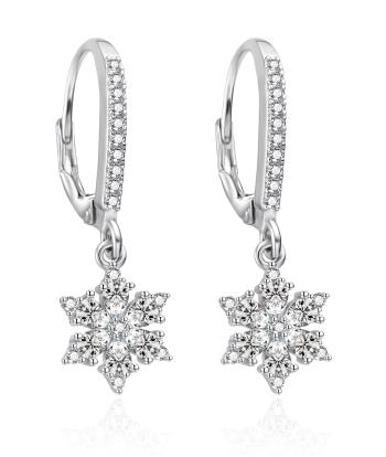 Agato Cercei din argint Fulgi de nea cu zircon AGT-E146LW