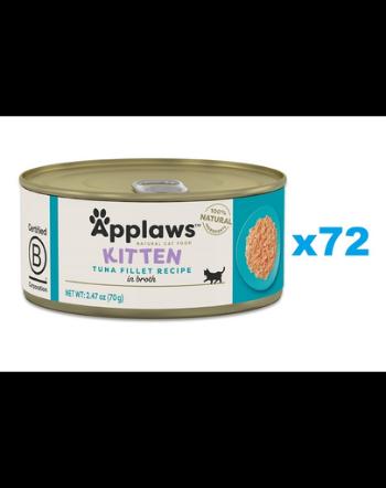 APPLAWS Cat Kitten Tuna in Broth Set conserve pentru pisoi, cu ton in sos 72x70 g