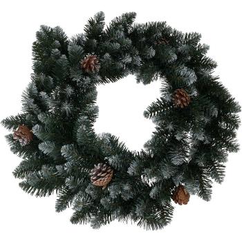 Coroniță decorativă de Crăciun Snowy verde,diametru 60 cm