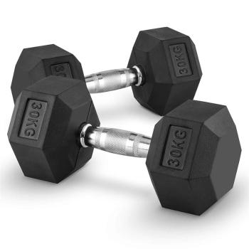 Capital Sports Hexbell 30 Dumbbell, o pereche de gantere, 30 kg