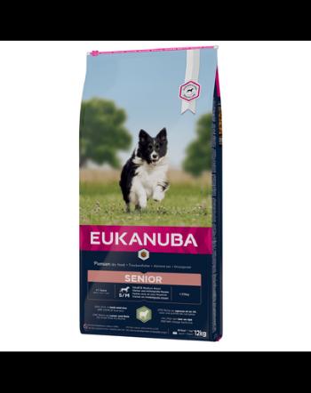 EUKANUBA Senior Small&amp;Medium Lamb &amp; Rice hrana uscata caini seniori 12 kg