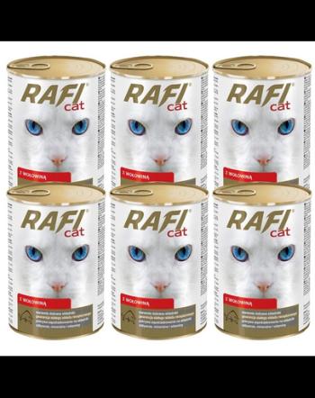 DOLINA NOTECI Rafi Adult Conserve pentru pisici adulte, cu vita 6x415 g