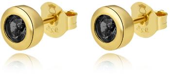 Beneto Cercei din argint placat cu aur și zirconii negre AGUP2259-GOLD
