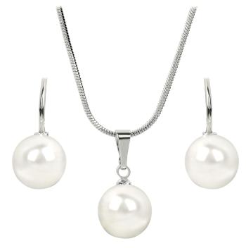 Levien Set elegant de coliere și cercei Pearl White