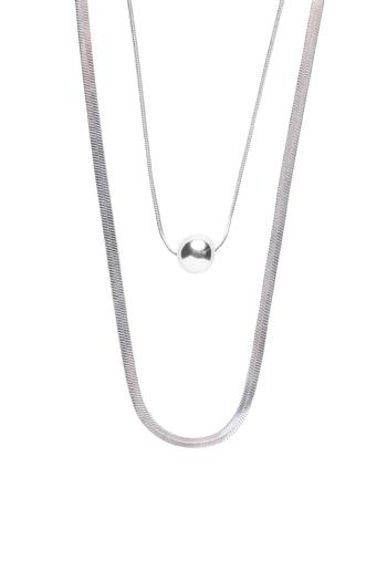 Marc Malone Colier la modă din oțel Luna Silver Necklace MCN250257S