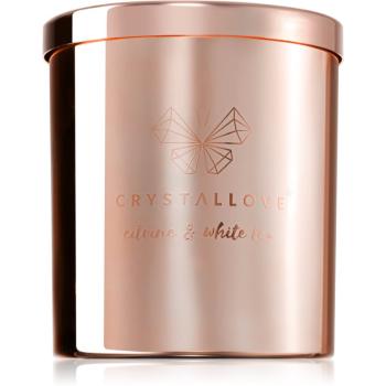 Crystallove Golden Scented Candle Citrine & White Tea lumânare parfumată 220 g