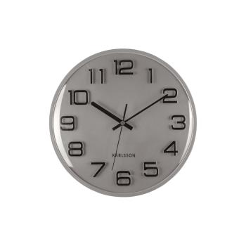 Ceas de perete Karlsson 6022SI design argintiu,dia. 30 cm