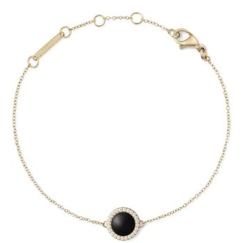 Daniel Wellington Brățară fină placată cu aur cu agat negru și cristale DW00401426