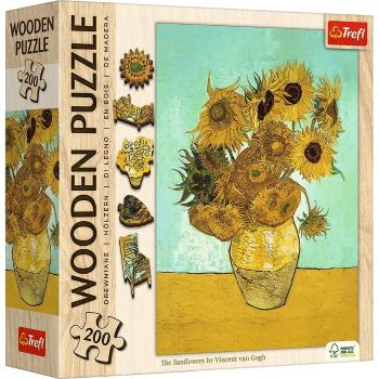 Trefl Dřevěné puzzle 200  - Slunečnice - Vincent van Gogh