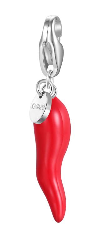 S'Agapõ Pandantiv original din oțel Cornicello Happy SHA373