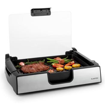 Klarstein Showmaster grătar 1500W până la 250 ° C cu capac de sticlă
