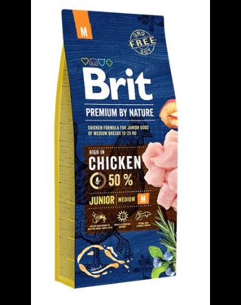 BRIT Premium By Nature Hrana uscata pentru cainii junior talie medie M 15 kg