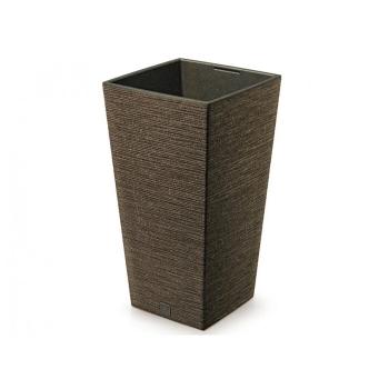 Ghiveci de flori FURU SQUARE ECO WOOD cu inserție30 c m, maro închis, maro închis, M