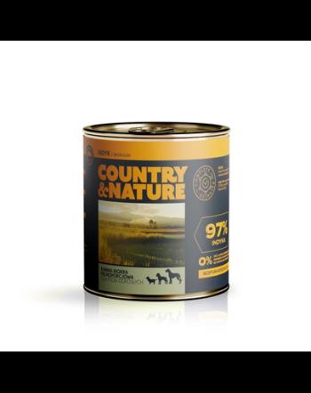 COUNTRY&amp;NATURE Hrana umeda fara cereale pentru caini adulti, cu curcan  850 g