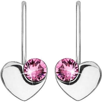 Evolution Group Cercei inimioare din argint cu cristale Swarovski 31299.3 Rose