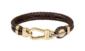 Hugo Boss Brățară dublă la modă din piele maro 1580700 19 cm