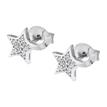 Lotus Silver Cercei argintii strălucitori Stele cu zirconii limpezi LP1622-4 / 1