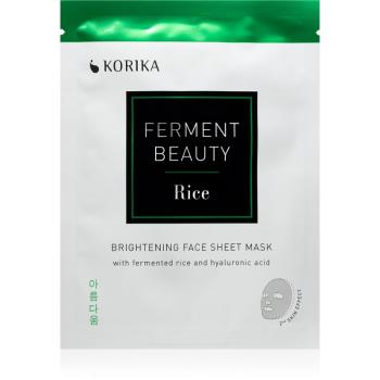 KORIKA FermentBeauty Brightening Face Sheet Mask with Fermented Rice and Hyaluronic Acid mască facială de pânză cu efect iluminator, cu orez fermentat