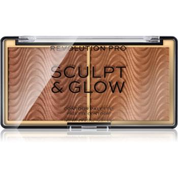 Revolution PRO Sculpt And Glow paletă pentru contur și iluminare culoare Medium-Deep 8 g