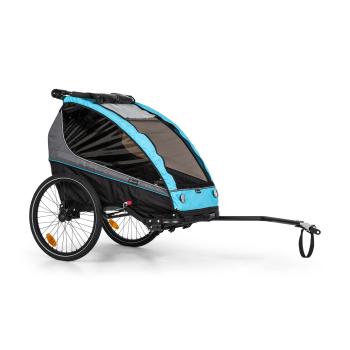 KLARFIT Kiddy King, remorcă pentru biciclete pentru copii, cărucior de jogging, 2 locuri, 40 kg