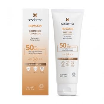 Sesderma Loțiune de corp ușoară pentru bronzare SPF 50 Repaskin (Light Fluid Sunscreen) 200 ml