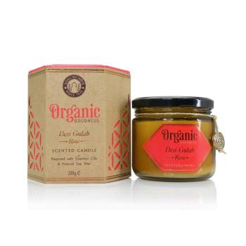 Lumânare organică Desi Gulab - Rose 200 g însticlă de chihlimbar