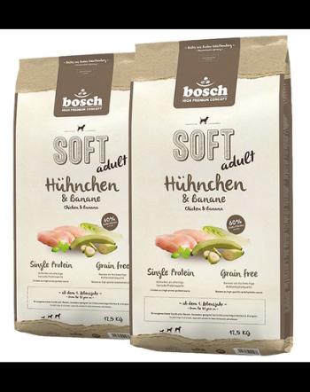 BOSCH Soft Hrana uscata cu pui &amp; banane pentru caini adulti cu intolerante 25 kg (2 x 12,5 kg)