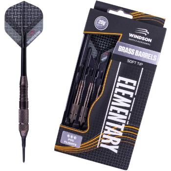 Windson ELEMENTARY 20 G BRASS SET Sárgaréz darts nyilak puha hegyekkel, fekete, méret