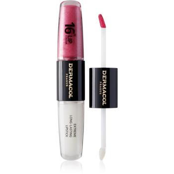 Dermacol 16H Lip Colour ruj rezistent si luciu de buze. culoare 15 Dazzling Diva 2x4 ml