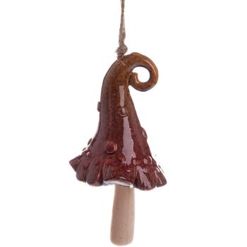 Clopot ceramic Pălărie roșie, 38 x 9 cm, roșu