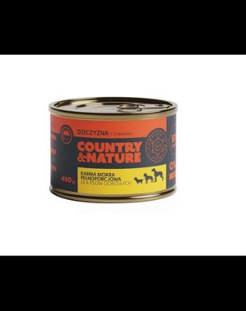COUNTRY&amp;NATURE Hrana umeda fara cereale pentru caini adulti, cu vanat 410 g