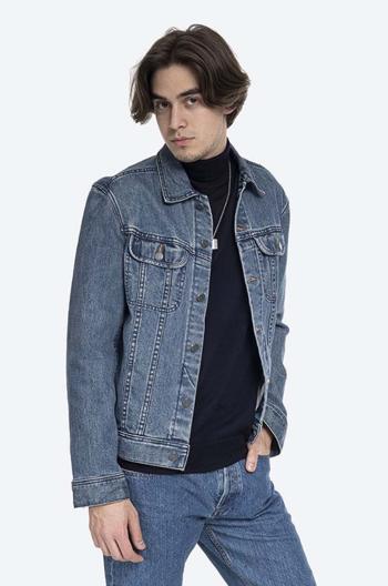 Džínová bunda A.P.C. Veste Jean Us COZZK-H02223 INDIGO pánská, tmavomodrá barva, přechodná