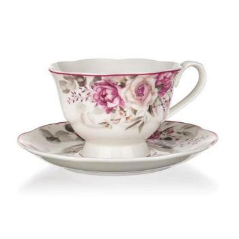 Banchet Ceașcă ceramică cu farfurioară Rose 220 ml