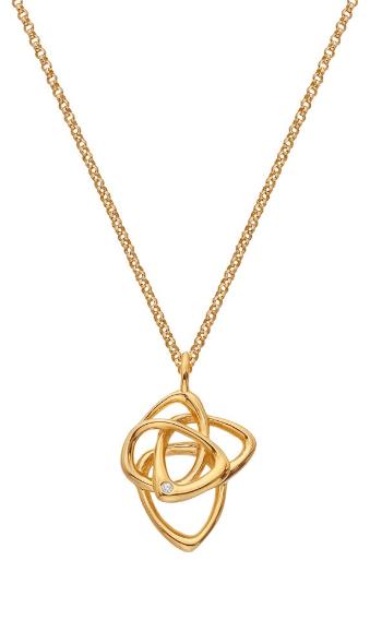 Hot Diamonds Colier placat cu aur cu diamant Golden Edit Hope DP1085 (lănțișor, pandantiv)