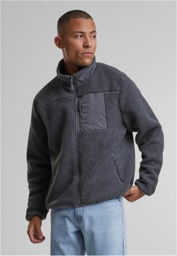 Urban Classics Teddy Jacket With Stand Up Collar cloudgrey - L