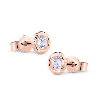Cutie Jewellery Cercei delicați din aur roz cu zirconi Z5024-20-10-X-4
