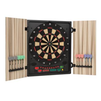 KLARFIT DARTMASTER 180, bej, dartboard, joc cu săgeți, vârfuri moi, ușă