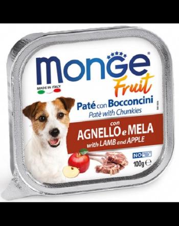 MONGE Fruit Dog Hrana umeda pentru caini, pate cu miel si mar 100g