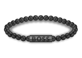 Hugo Boss Brățară neagră cu mărgele Sphere 1580659 17,5 cm