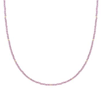 Sparkling Jewels Colier din mărgele cu cuarț violet NLK04G-G59