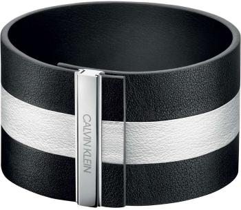 Calvin Klein Brățară alb-negră din piele Rebel KJ9KBB09010 6 cm - XS