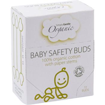 Simply Gentle Organic Baby Safety Buds bețișoare din bumbac pentru bebeluși și copii mici 72 buc