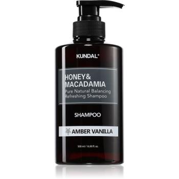 KUNDAL Honey & Macadamia Amber Vanilla sampon natural pentru păr uscat și deteriorat 500 ml